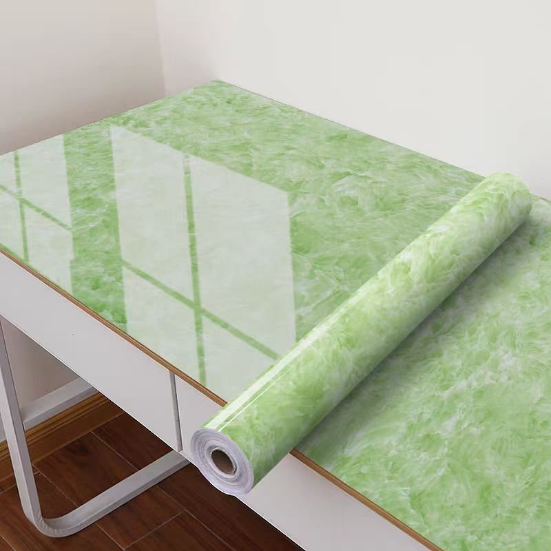 Green Glossy Waterproof Marble Sticker Wallpaper peel and stick Self Adhesive 3D Wallpaper Roll For Kitchen decor