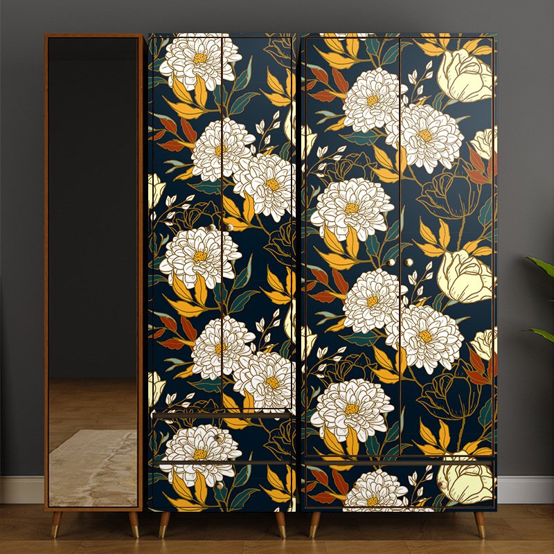 Luxury Vinyl Floral Large Roll Wallpaper Waterproof Floral Wall Paper Sticker Self-Adhesive Wallpaper Roll for Home Decorative