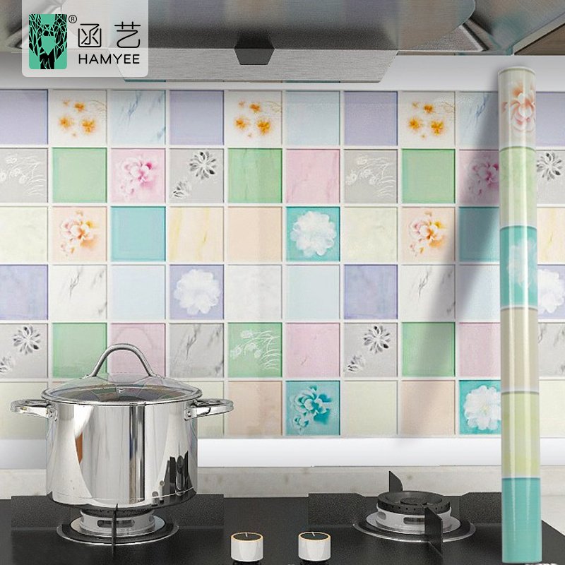 Wholesale kitchen sticky wallpaper fireproof waterproof for kitchen furniture wallpapers