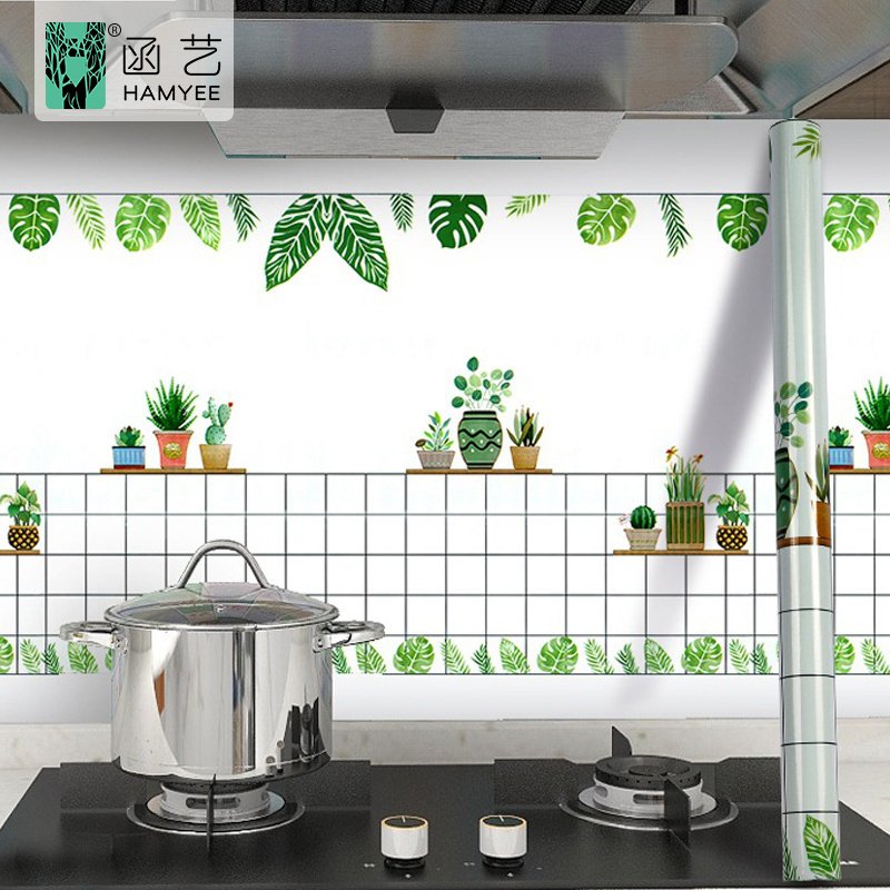 Wholesale kitchen sticky wallpaper fireproof waterproof for kitchen furniture wallpapers