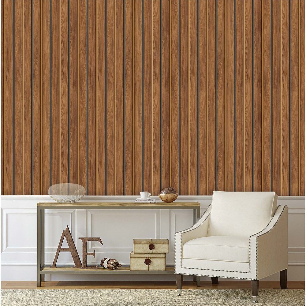 High quality wooden simulation 3D paper waterproof art decor mural papier peint wallpaper wall decor for living room