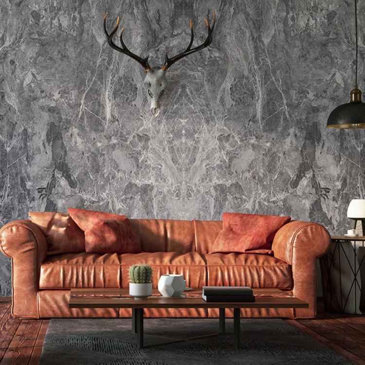 New Waterproof Glossy Marble Self Adhesive Vinyl Pvc Wallpaper Modern Gray Cement Peel And Stick Wallpaper 3D Home Decoration
