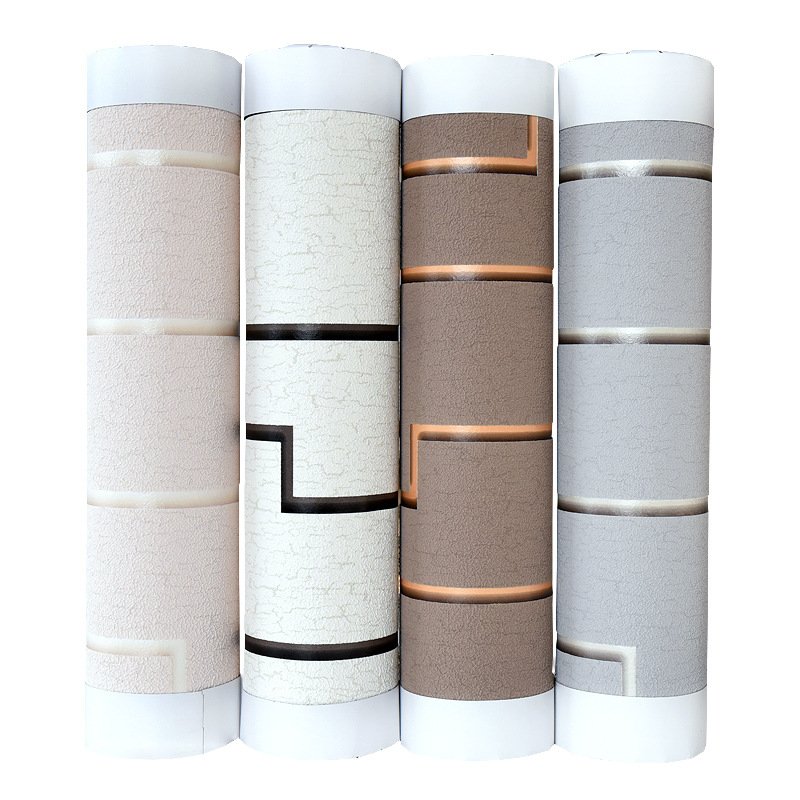 Simple Stripe wall covering Design High End 5D velvet wallpaper Suede Fabric 3D Emboss Foam Wallpaper