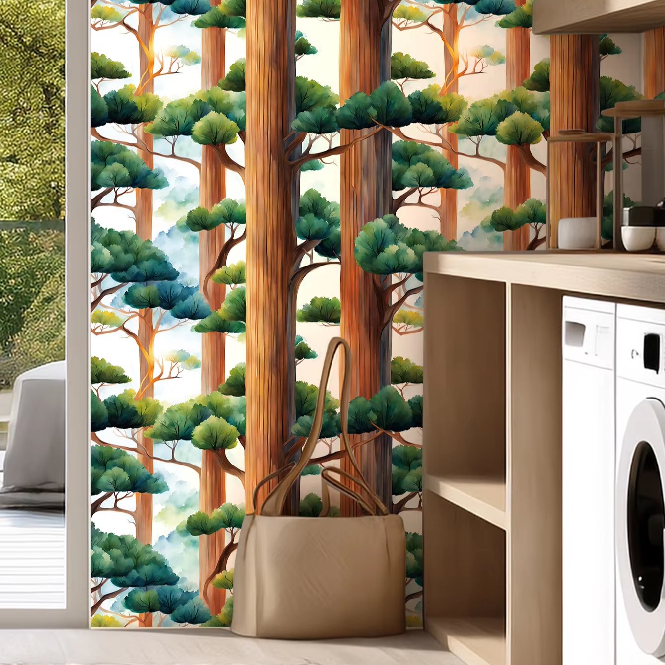 Professional Design Nature Green Leaf Mural 3d Living Room Bedroom Wallpaper
