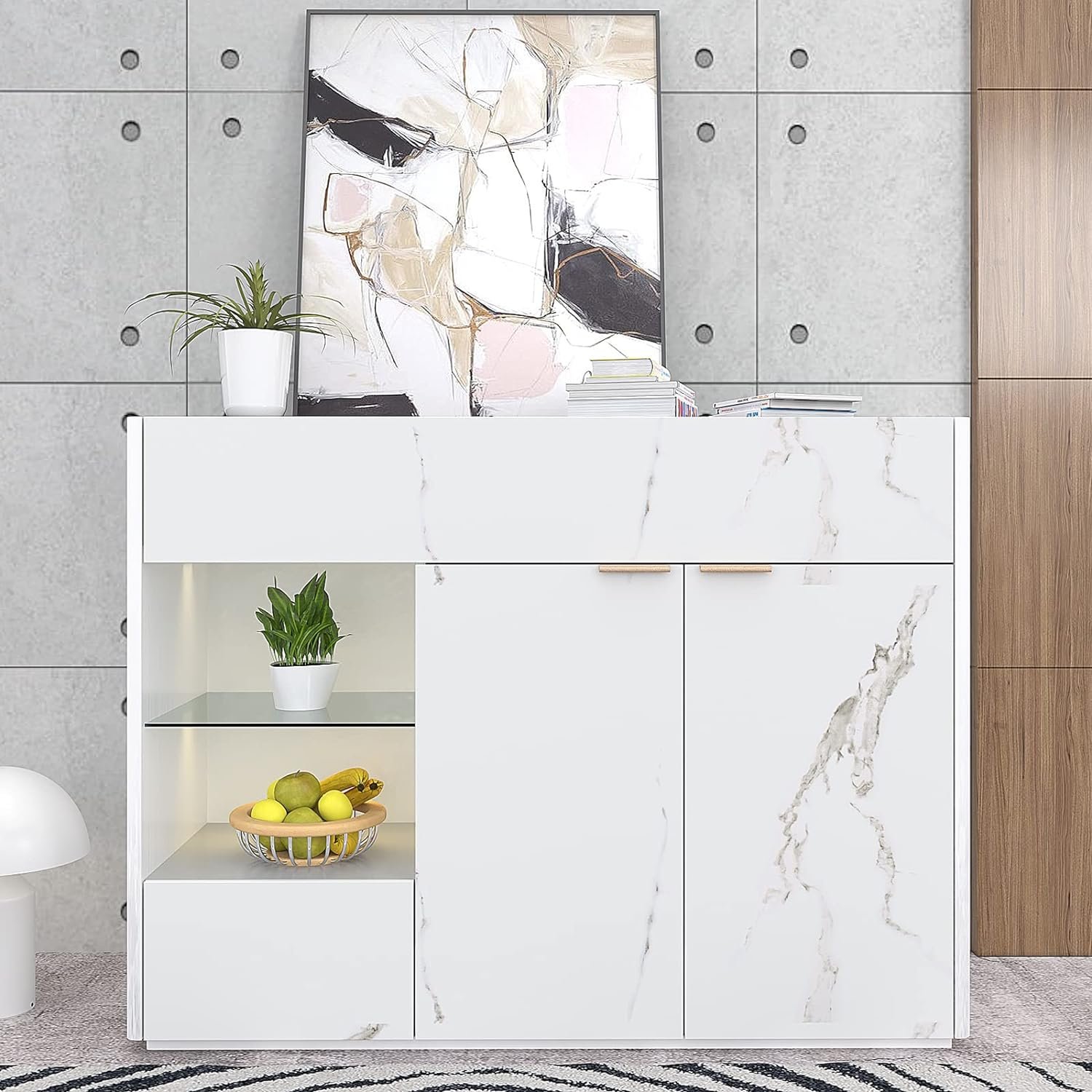 ORON Matte White Marble Contact Paper for Countertops Waterproof Wallpaper Roll Adhesive Marble Stickers for Kitchen