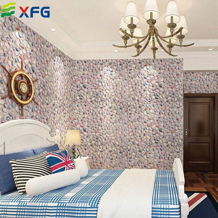 Peel and stick vinyl stone wall contact paper removable pvc adhesive wallpaper rolls for kids' bedroom living room deco