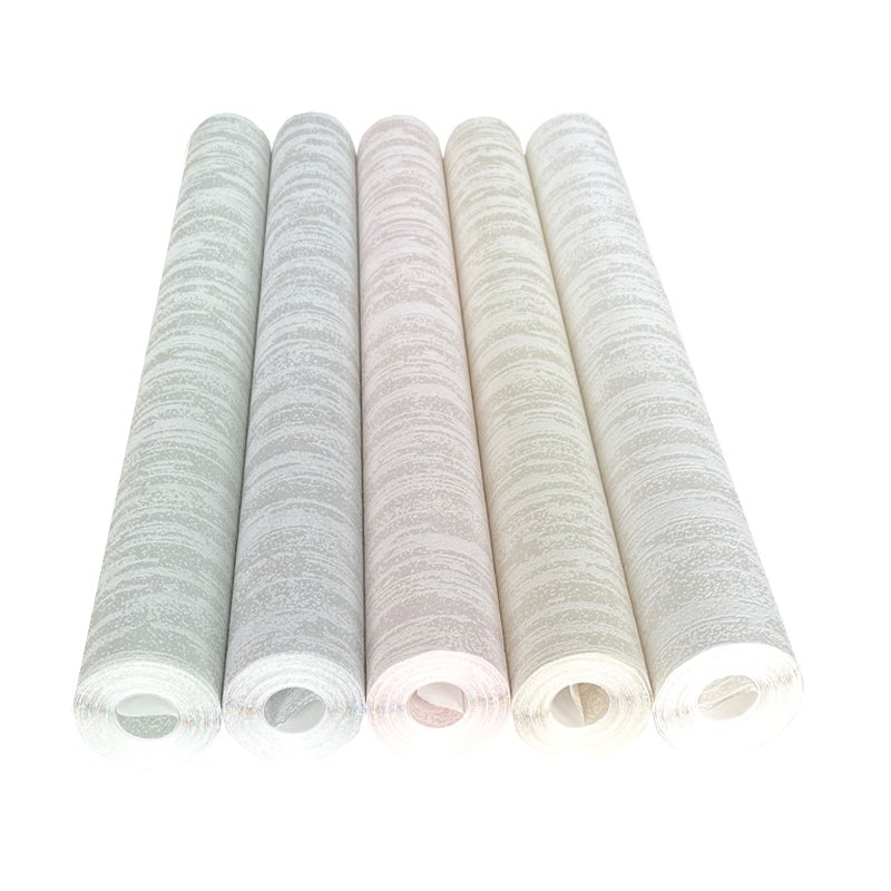 Modern striped non woven wallpaper living room bedroom interior wall decoration hotel beige white solid color wallpaper