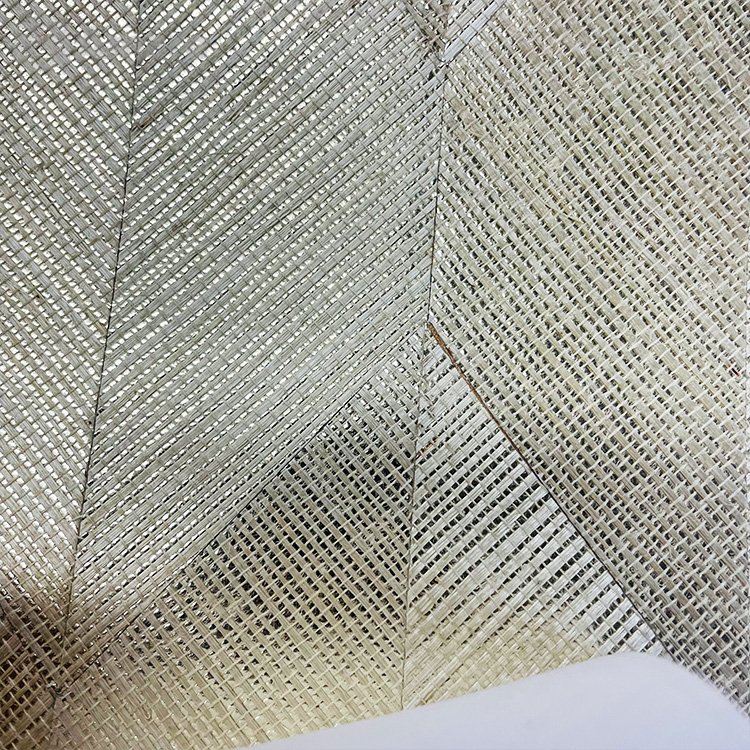 Home And Hotel Inner Wall Decor Wallcoating Nature Grasscloth Weave 3D Sisal Fibre Collage Wallpaper Roll