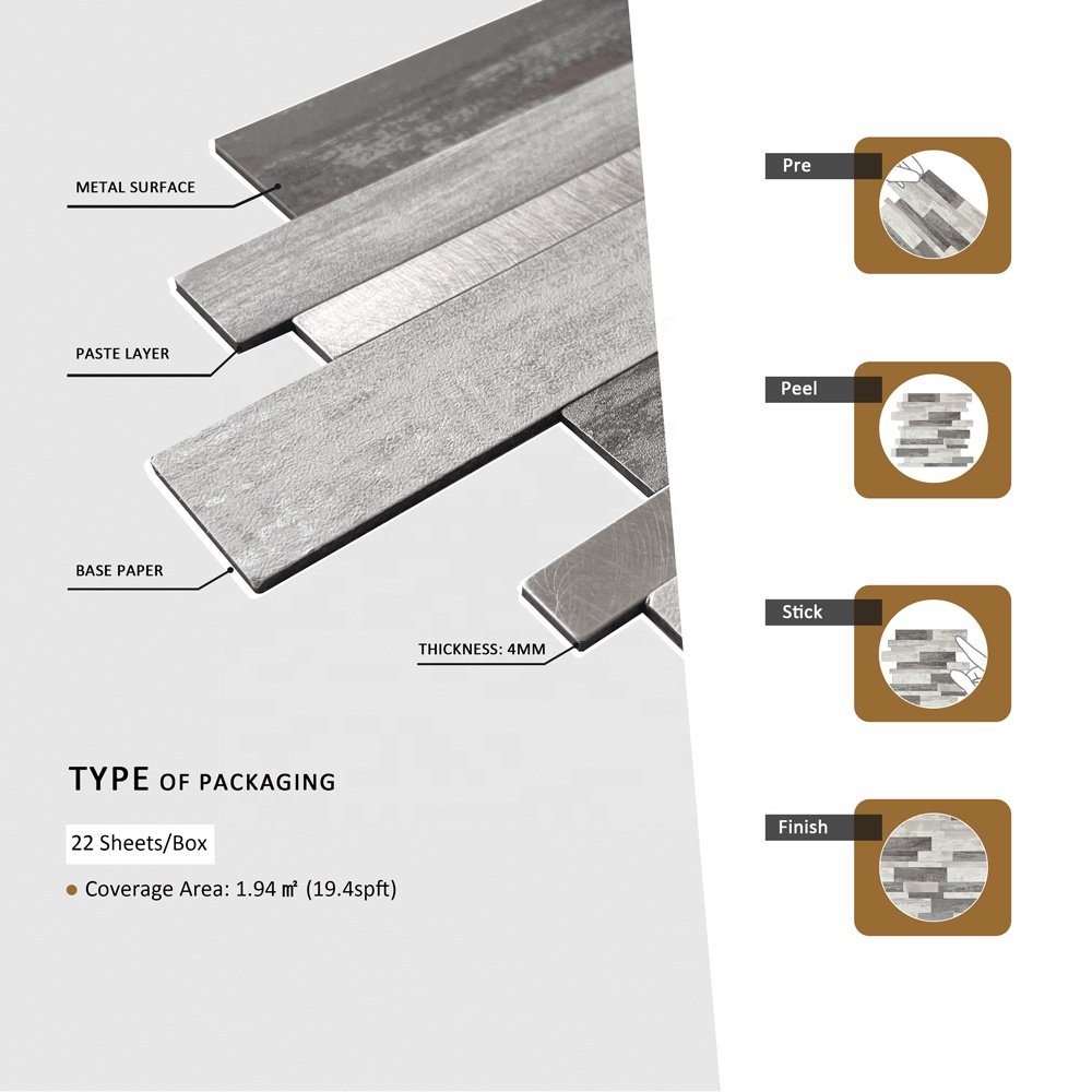 Factory Supply Modern 3D Brick 4mm PVC Self-Adhesive Wallpaper Waterproof Stone Wall Peel and Stick Tiles for Home&Bedroom