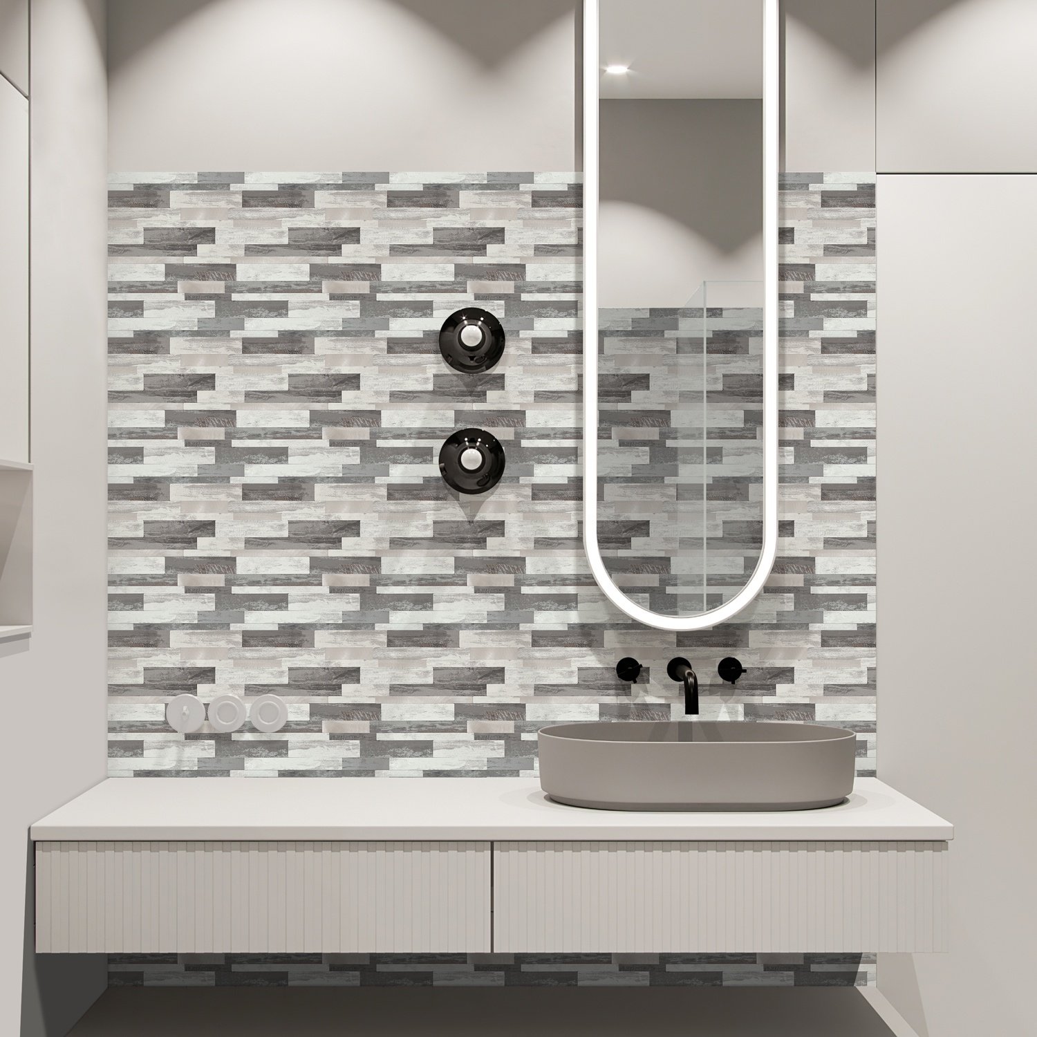 Factory Supply Modern 3D Brick 4mm PVC Self-Adhesive Wallpaper Waterproof Stone Wall Peel and Stick Tiles for Home&Bedroom