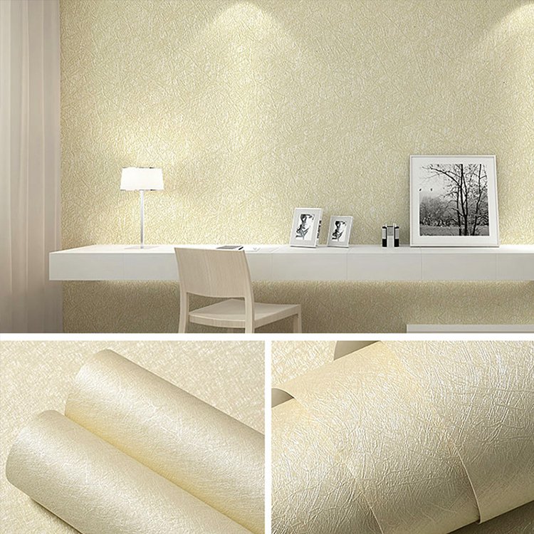 3D Beige Silk Wallpaper Self Adhesive Peel and Stick Contact Paper Removable Wallpaper for Bedroom Livingroom Wall Easy to Use
