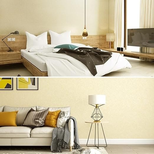 3D Beige Silk Wallpaper Self Adhesive Peel and Stick Contact Paper Removable Wallpaper for Bedroom Livingroom Wall Easy to Use