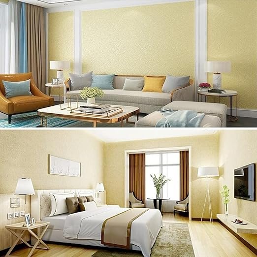 3D Beige Silk Wallpaper Self Adhesive Peel and Stick Contact Paper Removable Wallpaper for Bedroom Livingroom Wall Easy to Use