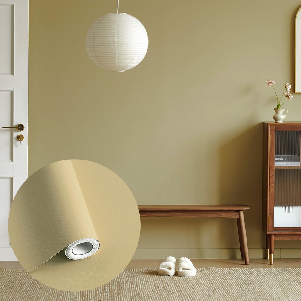 Removable Self Adhesive Peel And Stick Fabric Easy Installation 3D Home Decoration Mural Solid Color Wallpaper
