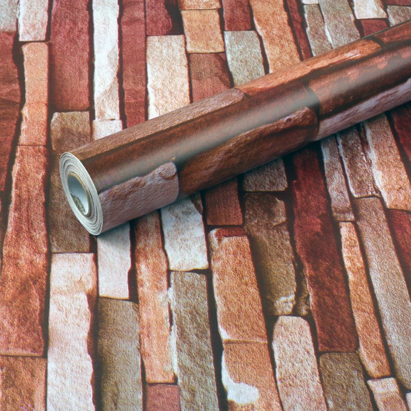 17.7"*393" 3d Brick self-adhesive Wallpaper Brick Stick Removable Wallpaper roll Vinyl Film Back splash Bedroom