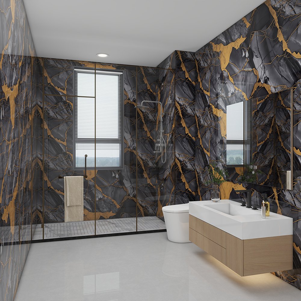Modern 3D PE Foam Wallpaper Roll Easy-to-Clean Waterproof Geometric Design for Kitchen Wall Decor
