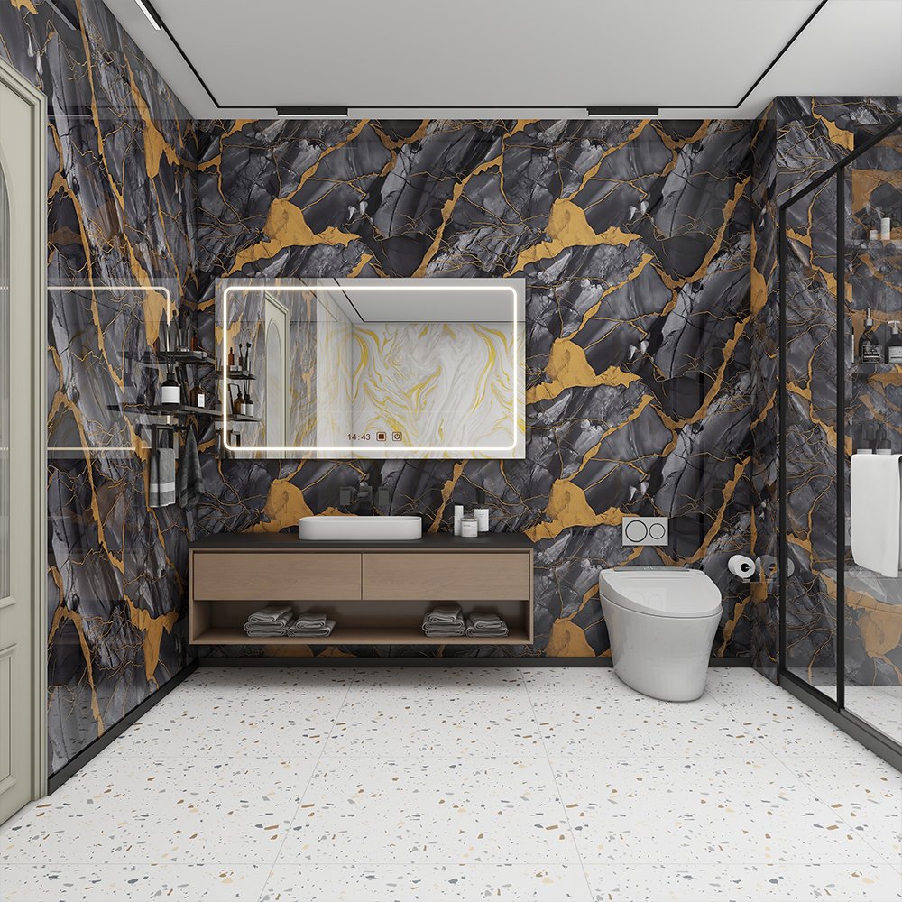 Modern 3D PE Foam Wallpaper Roll Easy-to-Clean Waterproof Geometric Design for Kitchen Wall Decor