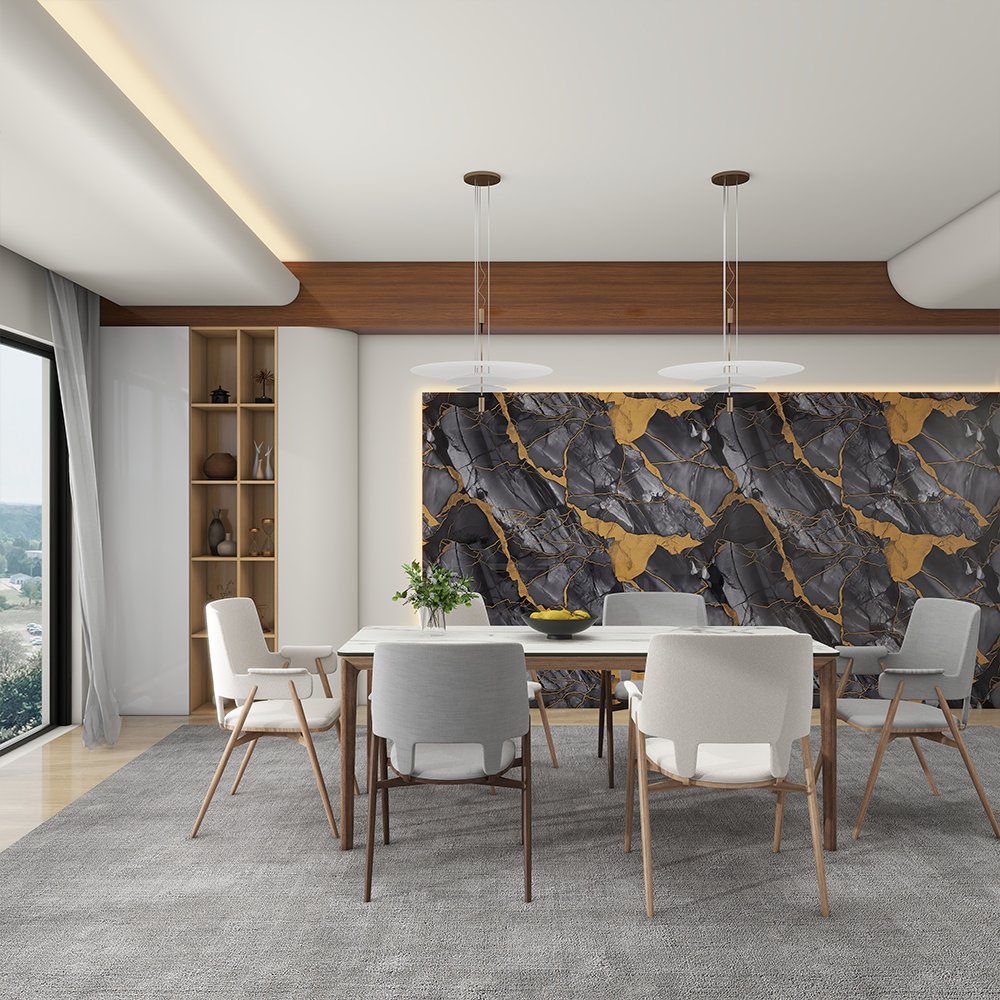 Modern 3D PE Foam Wallpaper Roll Easy-to-Clean Waterproof Geometric Design for Kitchen Wall Decor