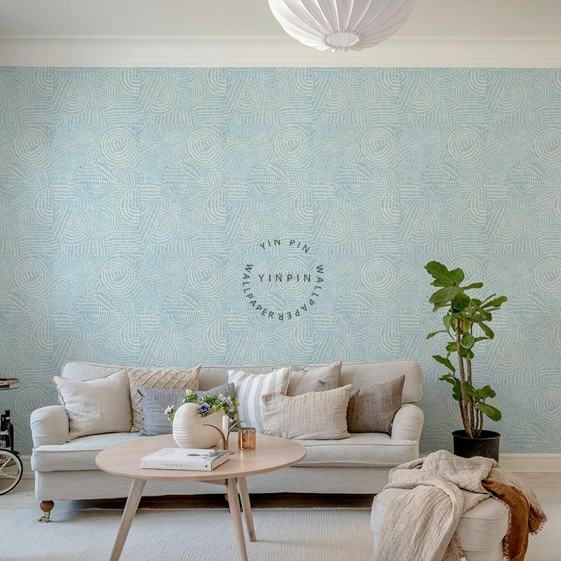 Bright blue dots on the wall abstract art wall murals 3d wallpaper
