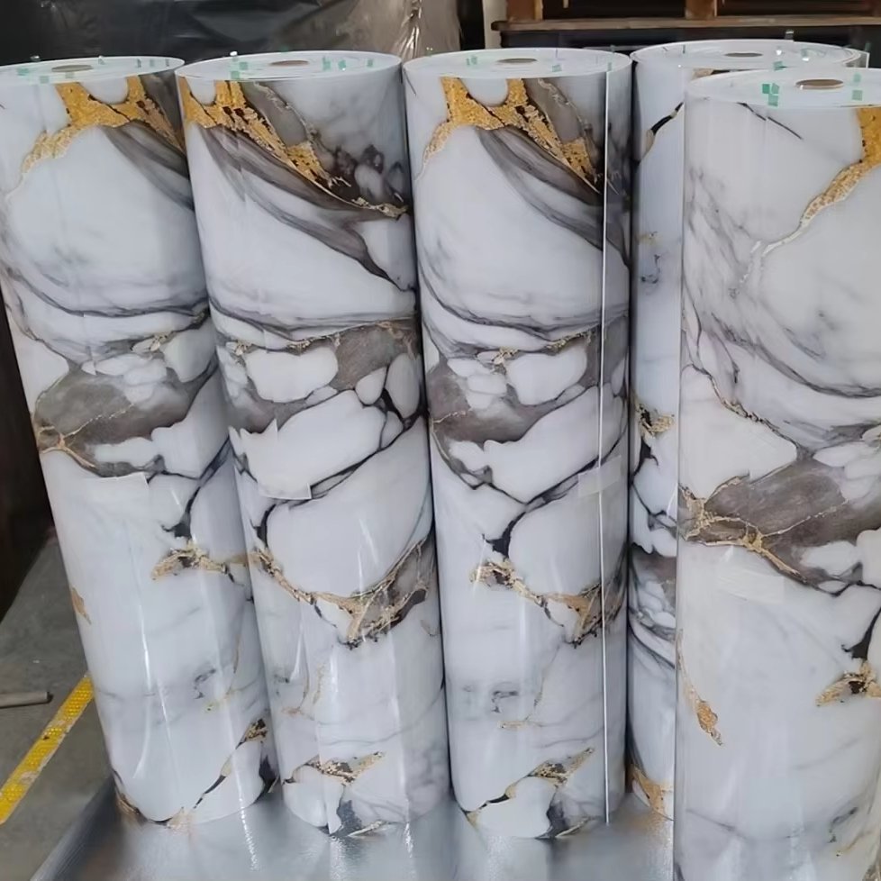 UDK Hot selling Marble roll stickers Foam adhesive wallpaper decorative film for wall renovation Living room decor