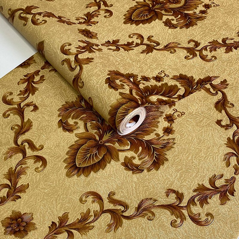 3d big flower roll aesthetic european floral waterproof wallpaper soft low price roll custom for room