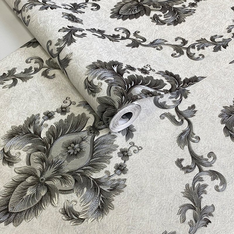 3d big flower roll aesthetic european floral waterproof wallpaper soft low price roll custom for room