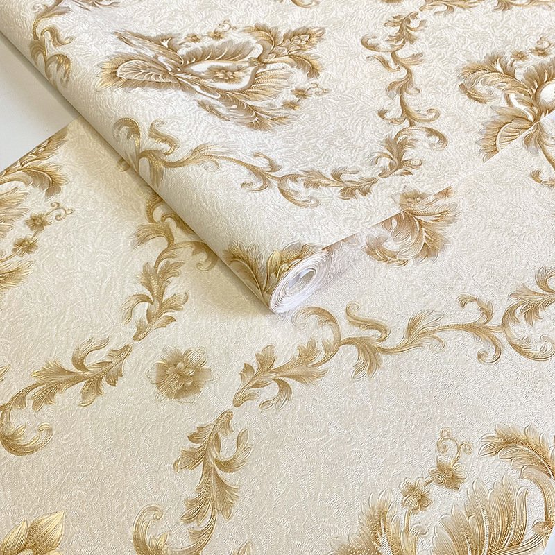 3d big flower roll aesthetic european floral waterproof wallpaper soft low price roll custom for room