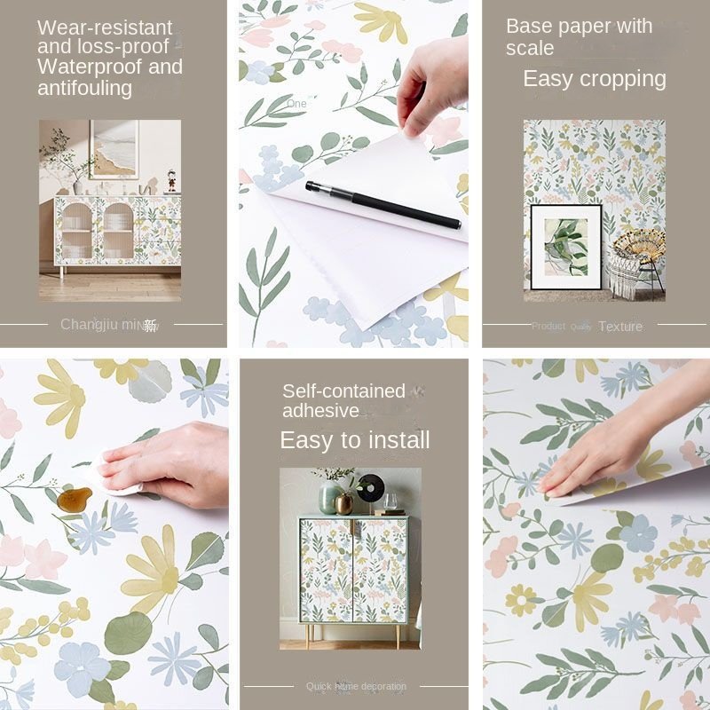 Thickened Wallpaper Self-adhesive Paper Living Room TV Background Wall Sticker Bedroom Wall Decoration Wallpapers 3m Roll