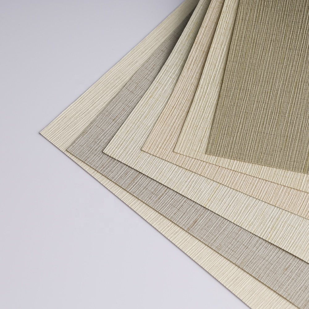 Modern Fireproof PVC Vinyl Geometric Wallpaper Solid Color Textured Wallcovering Fabric Backed Waterproof Heat Soundproof Hotels
