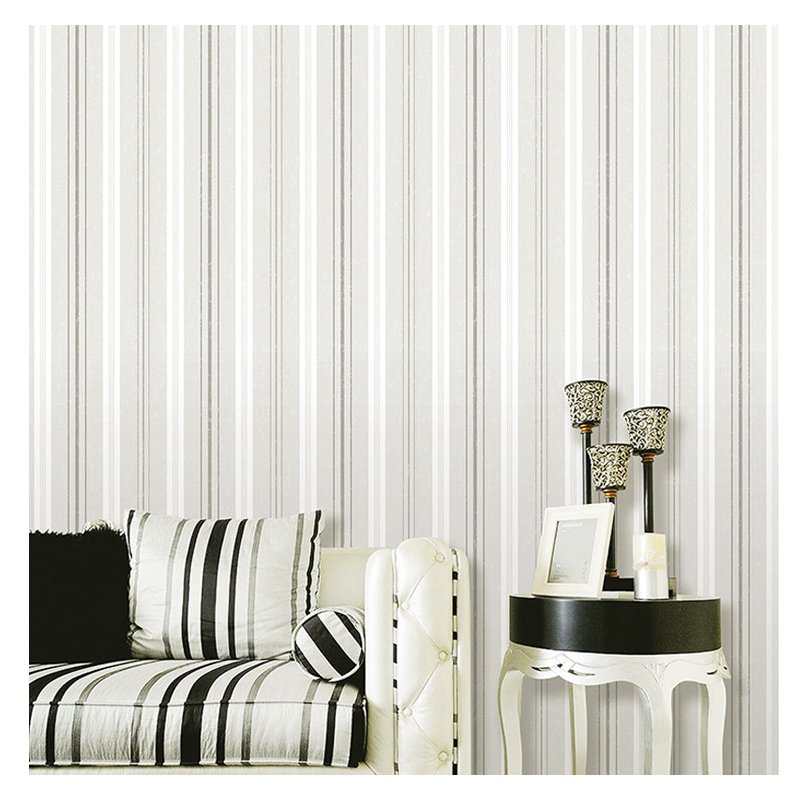 Mediterranean style striped non woven wallpaper