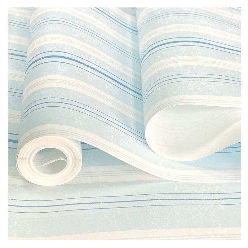Mediterranean style striped non woven wallpaper