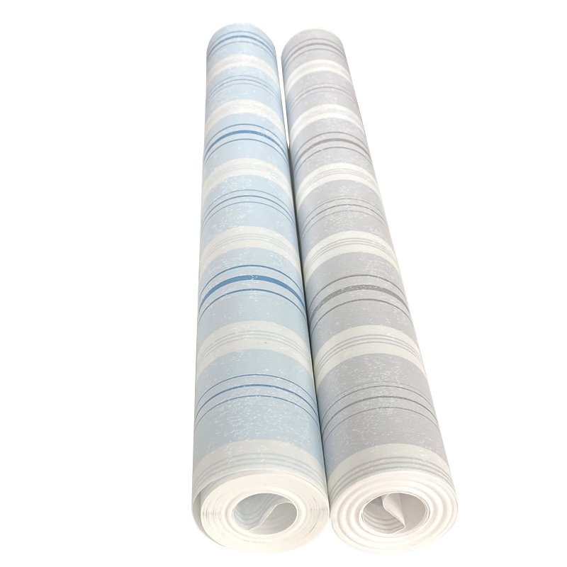Mediterranean style striped non woven wallpaper
