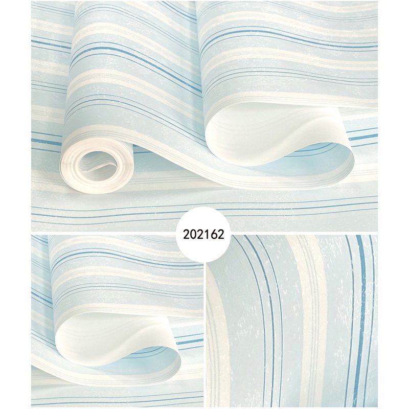 Mediterranean style striped non woven wallpaper
