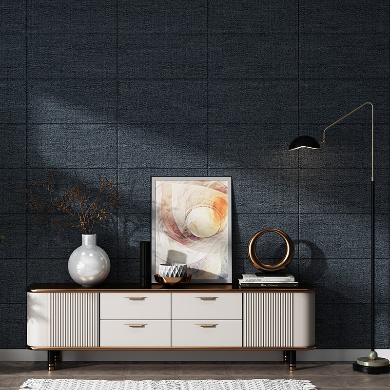 70x70cm Modern Self-adhesive PVC Linen Textured Wall Sticker Waterproof Soft Wall Panel for Home Decor Bedroom Living Room