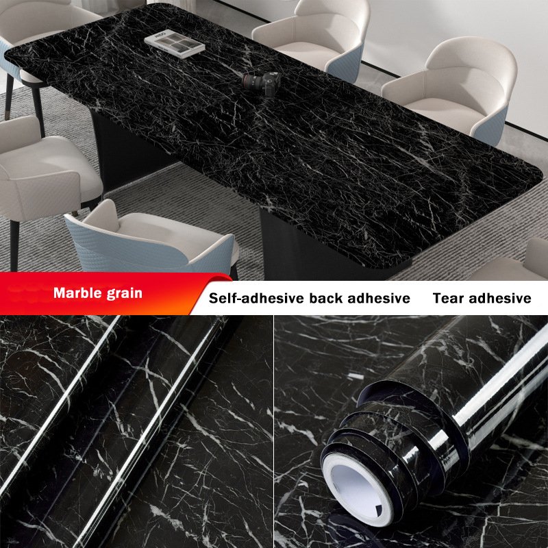 marble limewash wallpaper aluminum foil kitchen sticker for kitchen plastic color dark gray