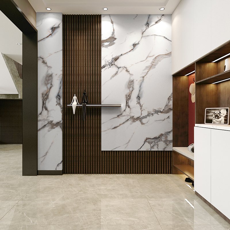 PET Marble Wallpaper Roll Foam Wallpaper stickers High Gloss Marble Peel And Stick For Home Decora