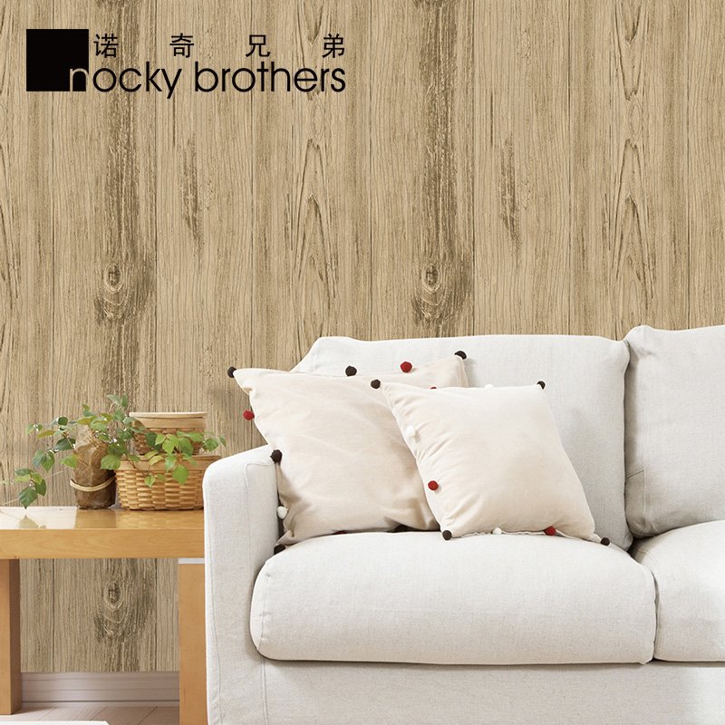 The European vintage wallpaper environmental wood grain wallpaper for Student dormitory TV wall wallpaper