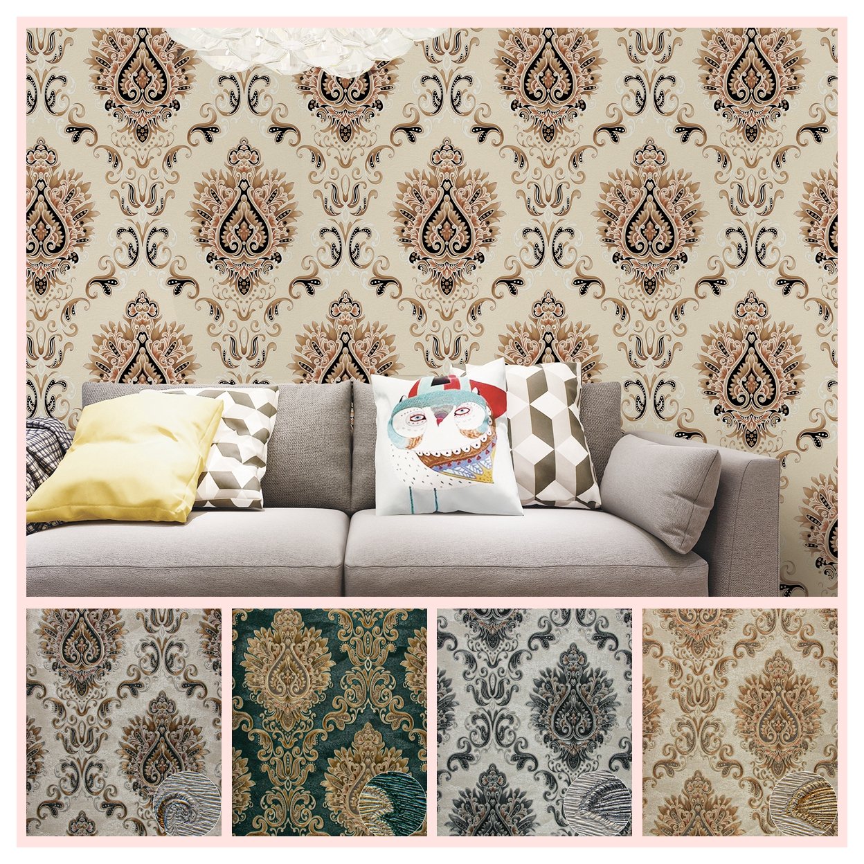 2021 designs vinyl wallpaper 3d wall paper, 3d room decorative wallcovering