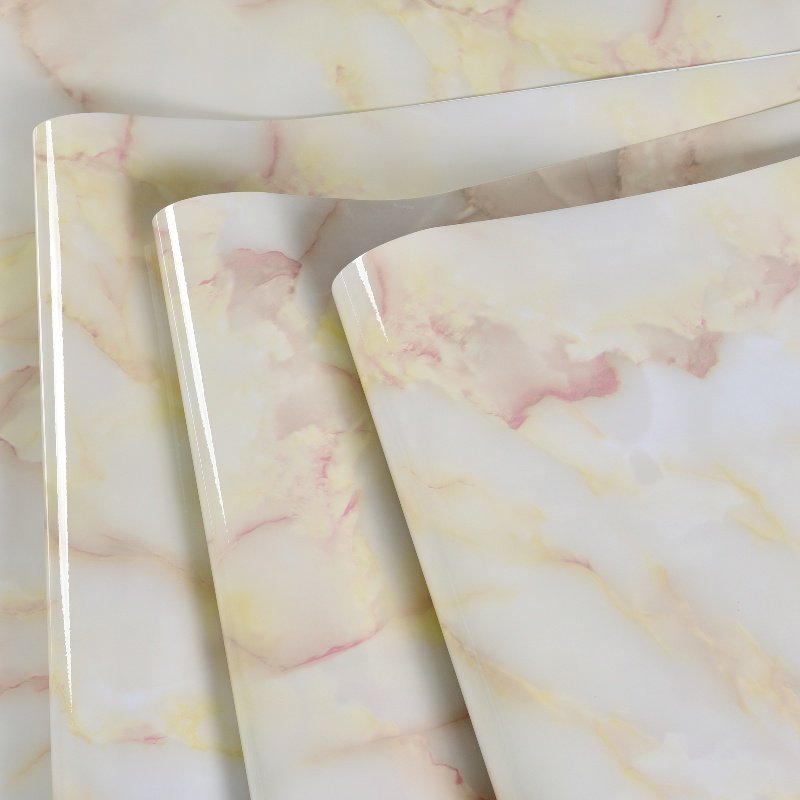 Marble Texture Jade Pattern 3D Foam Vinyl Coated Peel And Stick Wall Paper Washable Renovation Sticker For Cabinet and Floor