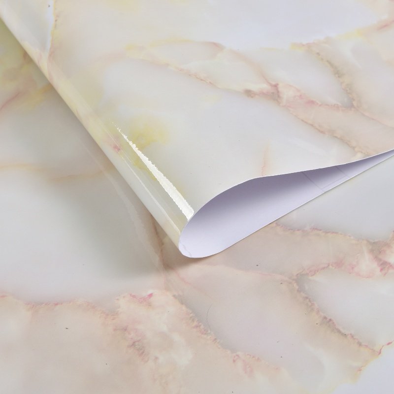 Marble Texture Jade Pattern 3D Foam Vinyl Coated Peel And Stick Wall Paper Washable Renovation Sticker For Cabinet and Floor