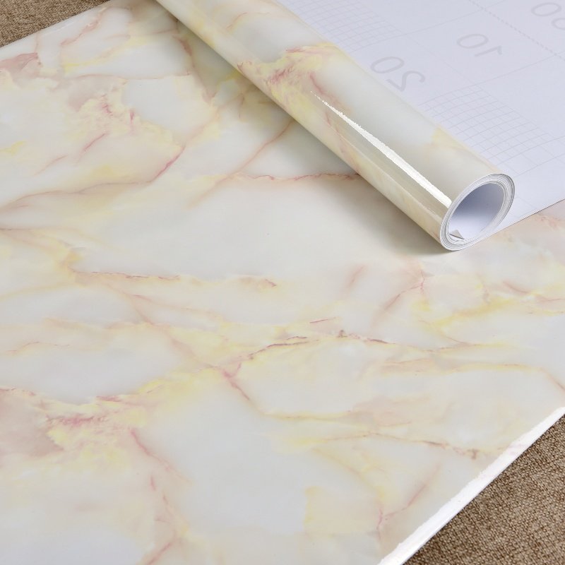 Marble Texture Jade Pattern 3D Foam Vinyl Coated Peel And Stick Wall Paper Washable Renovation Sticker For Cabinet and Floor