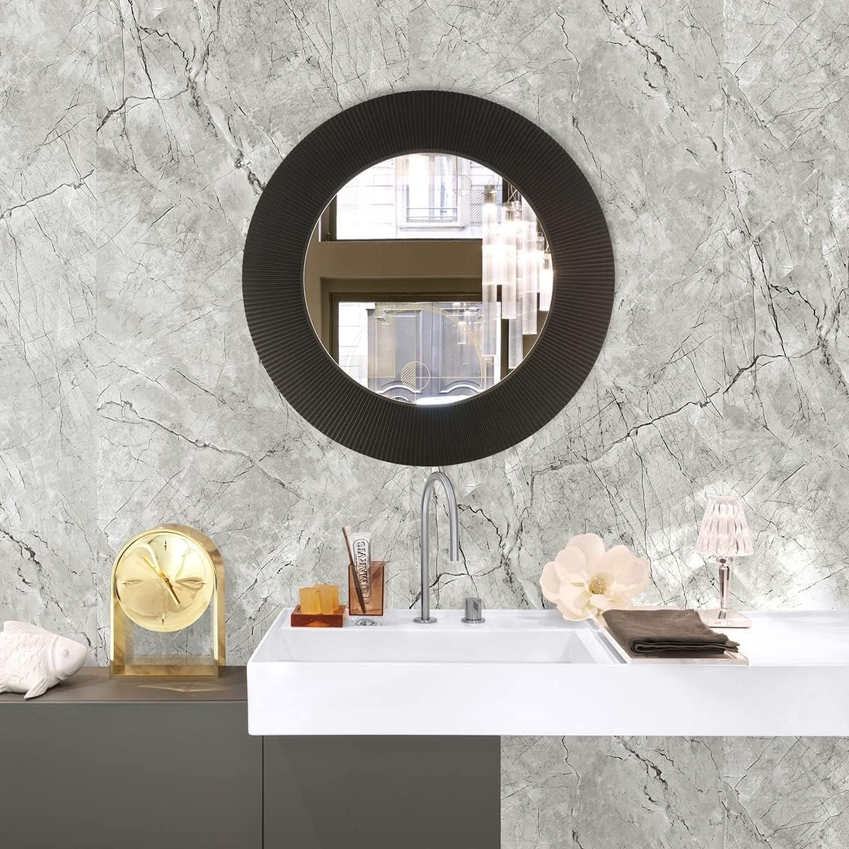 Waterproof wall contact paper peel and stick removable marble stickers PVC wallpaper self adhesive for kitchen toilet bathroom