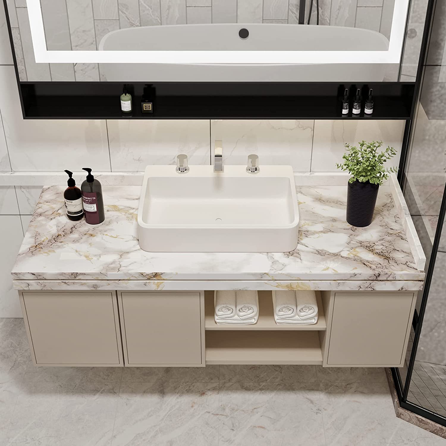 Peel and stick removable marble pattern mural wallpaper self adhesive