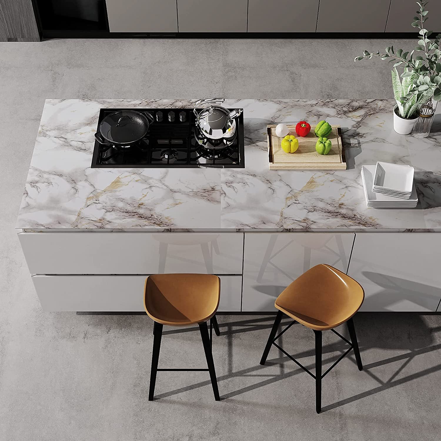 Peel and stick removable marble pattern mural wallpaper self adhesive