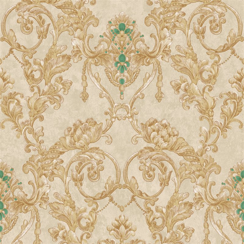 In stock Fashion PVC Luxury Damask Wallpaper 3D Modern Living room Waterproof Vinyl Textured Wall paper Rolls