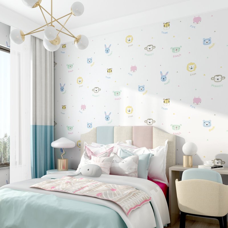 Beautiful pattern cartoon wall paper rolls for nursery baby children room kids wallpaper