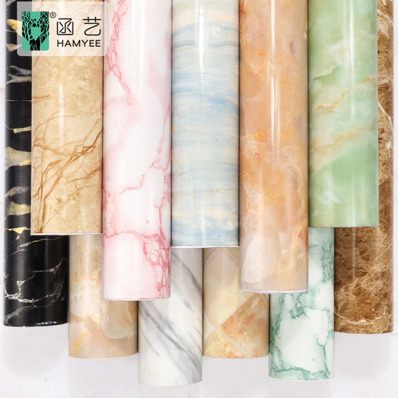 New Designs Glossy Pvc Self Adhesive Decorative Film Vinyl Cupboard Decoration China Manufacture Marble Wallpaper