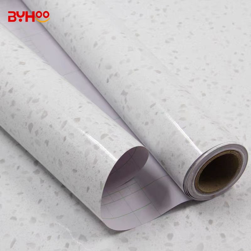 PVC Glossy White Marble Wallpaper for Countertop Peel and Stick Wallpaper Waterproof Self Adhesive Removable