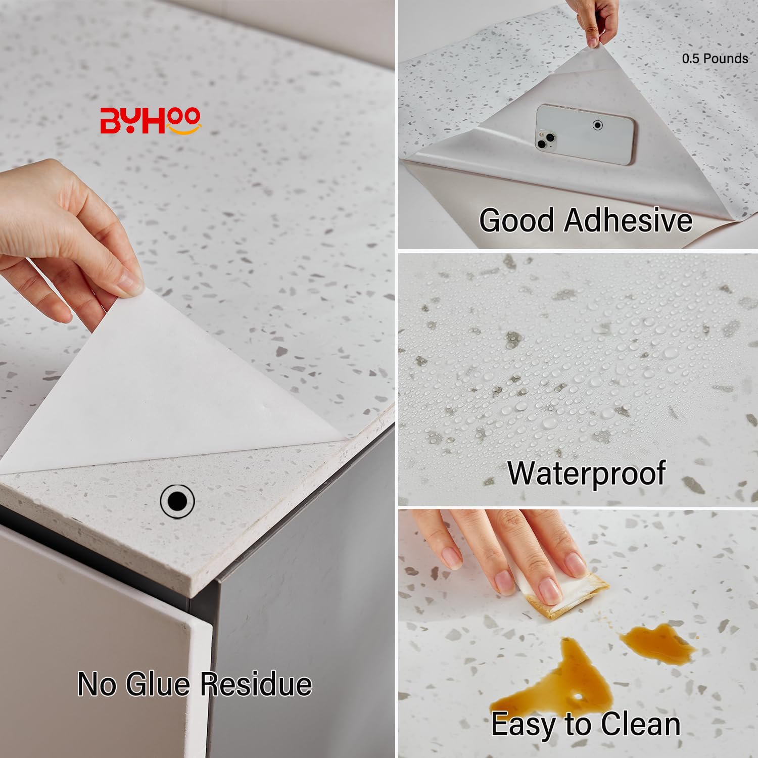 PVC Glossy White Marble Wallpaper for Countertop Peel and Stick Wallpaper Waterproof Self Adhesive Removable