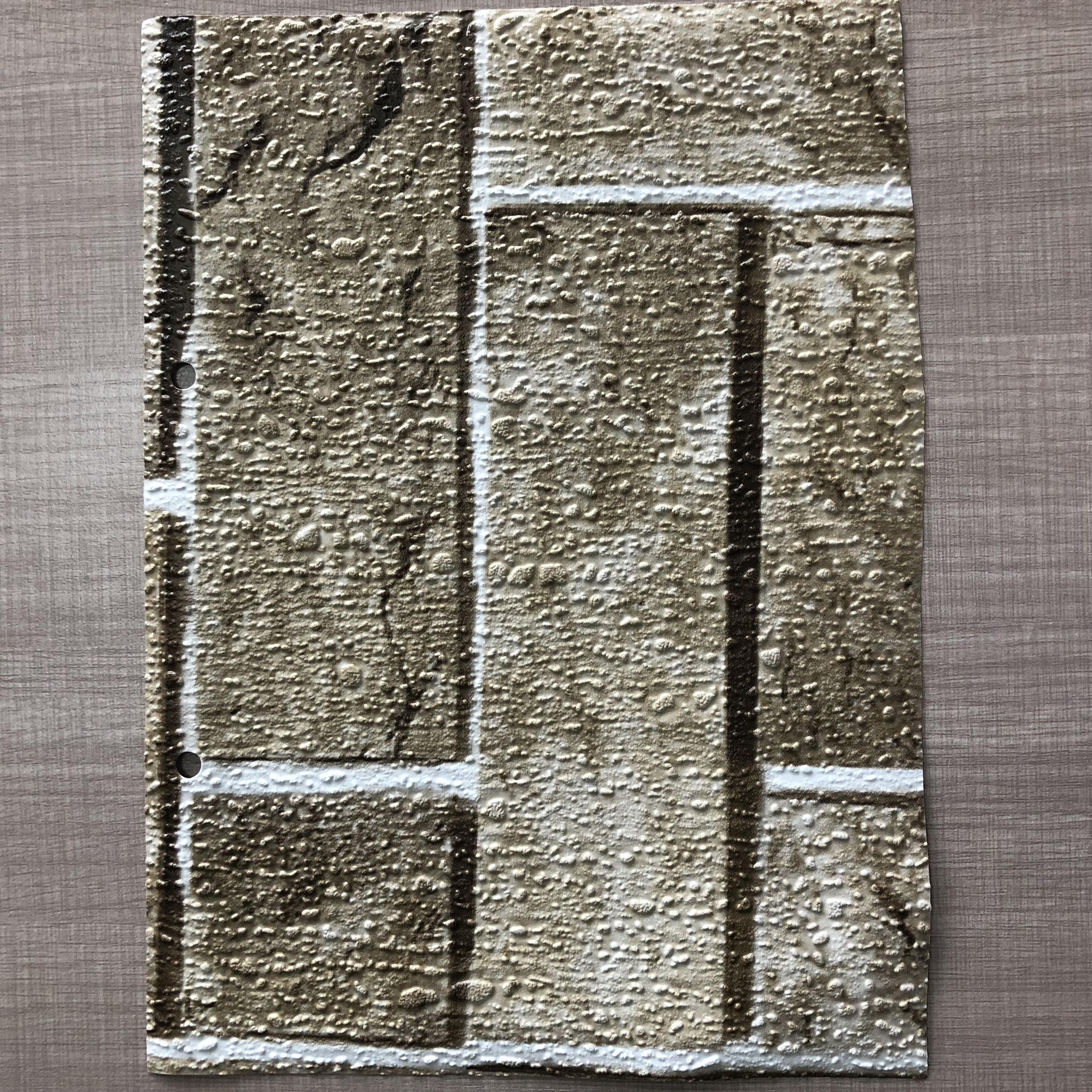 Old Brick Wallpaper Roll, Flat 3D Effect Blocks Stone Look Removable Wall Paper Vintage Home Decoration (Brown)